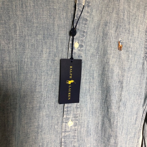 NWT Ralph Lauren Chambray Button Down Men’s - Picture 4 of 8